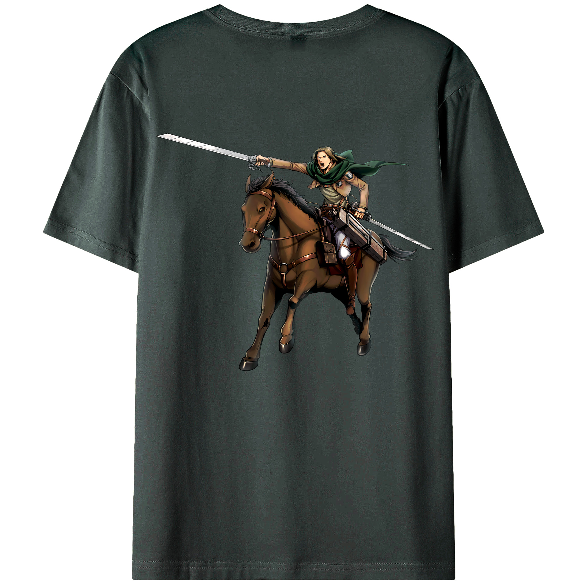 （画像用） 進撃の巨人 Attack on Titan 綿100％ メンズ半袖Tシャツ（バックプリント） 通気性